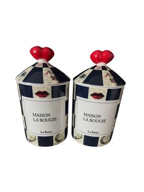 Maison La Bougie La Reine EMPTY Ceramic Candle Jar Set of Two
